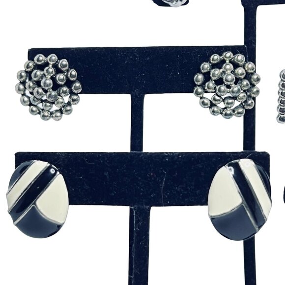 Lot Of 5 Silver Tone Pierced Earrings (5616) - Picture 3 of 6